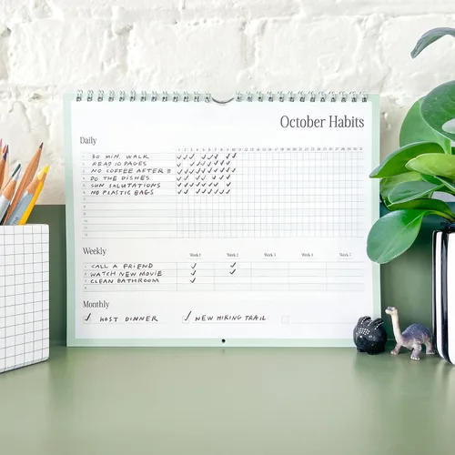 Vista 9 de Free Period Press Calendario de seguimiento de hábitos y planificador de listas de tareas, rastreador de hábitos encuadernado en espiral