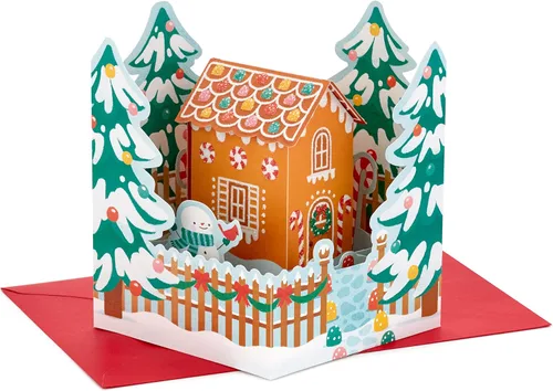 Vista 10 de Hallmark Tarjeta de Navidad desplegable Signature Paper Wonder (pan de jengibre)