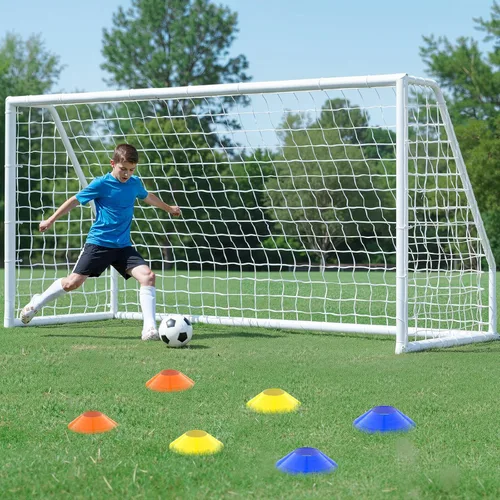 Vista 9 de NAIZEA Portería de fútbol – Portería de fútbol de 12 x 6/10 x 6/8 x 6/6 x 4 pies para patio trasero, portería de fútbol portátil y resistente a