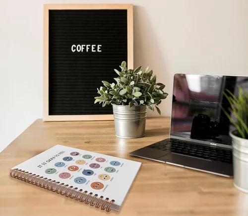 Vista 3 de It is Okay to Feel Mental Health Feelings and Emotions Chart - Cuaderno de espiral rayado de 8.3 x 5.5 pulgadas, cuaderno de tapa dura con rayas