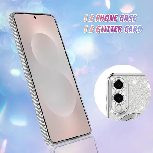 Vista 634 de Bonoma - Funda compatible con Samsung Galaxy S21 Plus, diseño de corazón con purpurina, color rosa Support for MagSafe, Plating Magnetic Case TPU