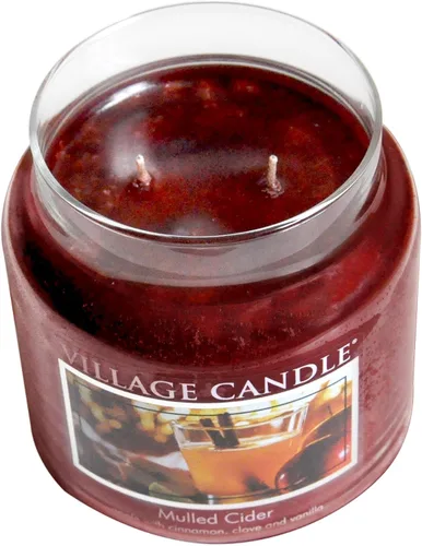 Vista 7 de Village Candle Velas perfumadas de cristal grande de boticario con especias navideñas y sidra caliente