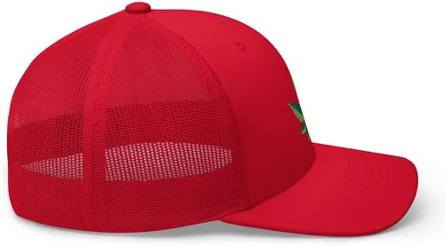 Vista 5 de Weed Trucker Hat Curvo Bill Mid Crown Marihuana Leaf Cannabis Gorra ajustable