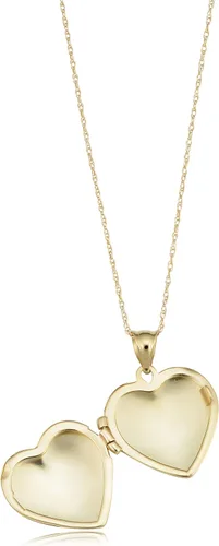 Vista 3 de Kooljewelry Collar con colgante de corazón pulido de oro amarillo de 14 quilates (18 pulgadas), Metal