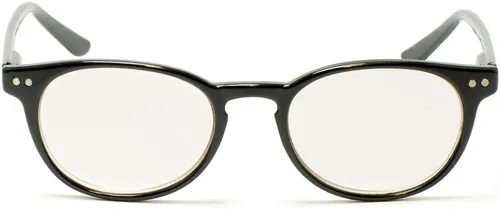 Vista 3 de Lentes de lectura retro para computadora para mujeres y hombres, antirreflejos, fatiga ocular, luz azul, bloqueo UV (marco negro, fuerza +0.00)