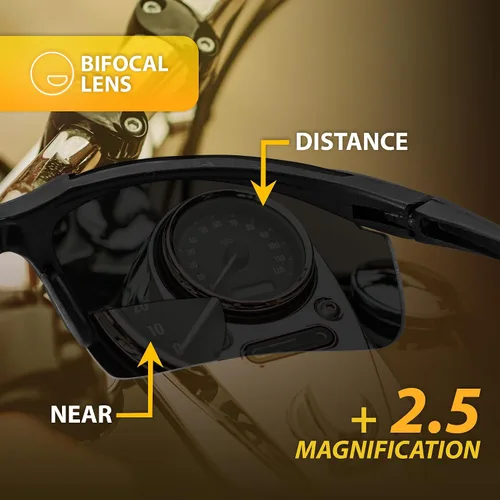 Vista 8 de Global Vision Apex - Lentes de seguridad bifocales UV400 con aumento de 2.50, lente ahumada