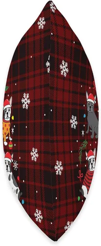 Vista 2 de Bulldog francés regalo lindo Navidad Bulldog francés adorno de Navidad árbol perro divertido regalo manta almohada 16x16, multicolor