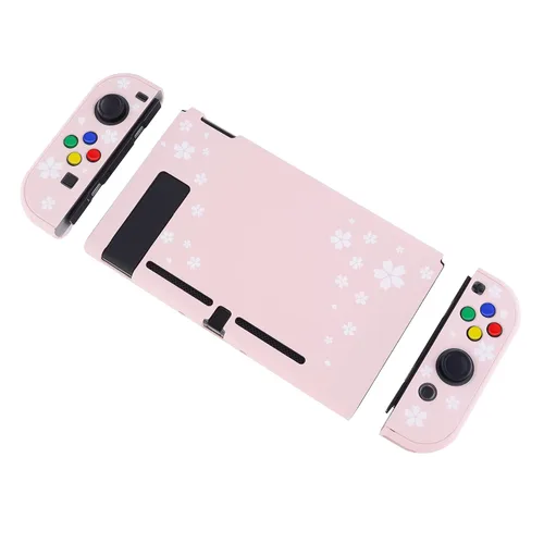 Vista 9 de eXtremeRate PlayVital Back Cover for Nintendo Switch Console, NS Joycon Controller Protector Hard Shell, Dockable Protective Case with Colorful ABXY
