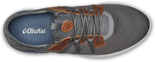 Vista 2 de OLUKAI Mio Li - Zapatos deportivos para hombre, malla ligera y transpirable, suela de goma de ajuste cómodo y agarre húmedo, Eyestays de cuero