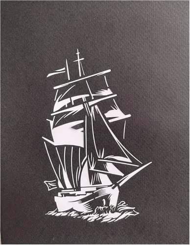 Vista 4 de ETA Tarjeta de felicitación de barco alto desplegable 3D, tarjeta náutica hecha a mano con diseño de océano, ideal para cumpleaños, jubilación, día