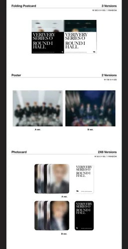 Vista 2 de Verivery Series 'O' Round 1: Hall 2nd Single Album A Version 84p PhotoBook+1p Post+1p PhotoCard+1p Foto de identificación+1p Fotografía
