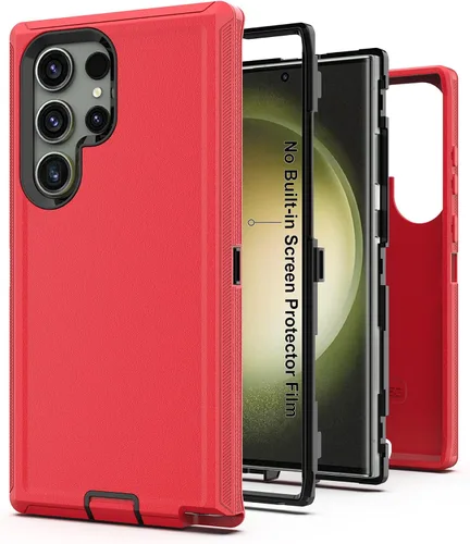 Vista 32 de Funda protectora resistente para Galaxy S23 5G, funda protectora resistente con [3 en 1] Cubierta de protección de goma resistente a prueba