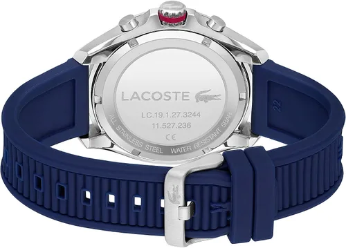 Vista 3 de Lacoste Reloj de cuarzo de acero inoxidable para hombre con correa de silicona azul 22 Modelo 2011154 Azul Patchwork Reloj de cuarzo cronógrafo