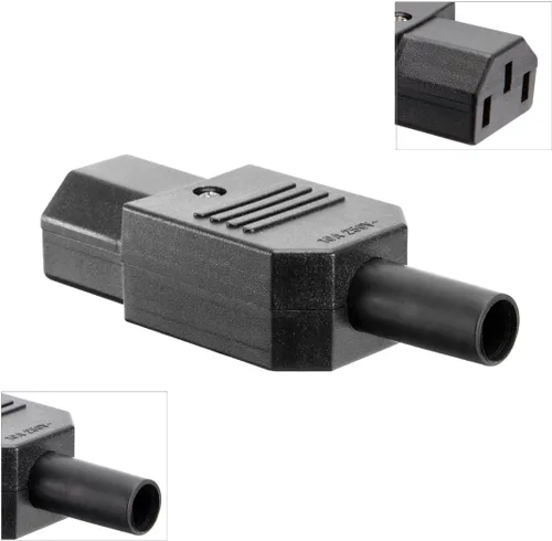 Vista 7 de Uxcell AC250V 10 A 3Terminals Panel Mount IEC320 C14 Enchufe C13 Plug conector adaptador, 3 piezas
