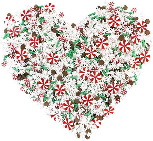 Vista 9 de EHOPE Rebanadas de Navidad, chispas falsas de resina, chispas de caramelo falso, gránulos de arcilla, chispas de polímero, rodajas de arcilla Casa