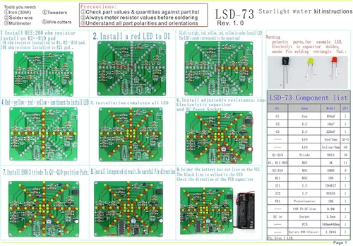Vista 5 de Gikfun Electrónica LED intermitente luces que sueldan práctica Junta PCB DIY Kit EK1874