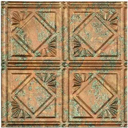Vista 31 de FASÄDE Panel de techo decorativo de vinilo decorativo de estilo tradicional / patrón 4 de 2 x 4 pies en bronce bermudas (paquete de 5)
