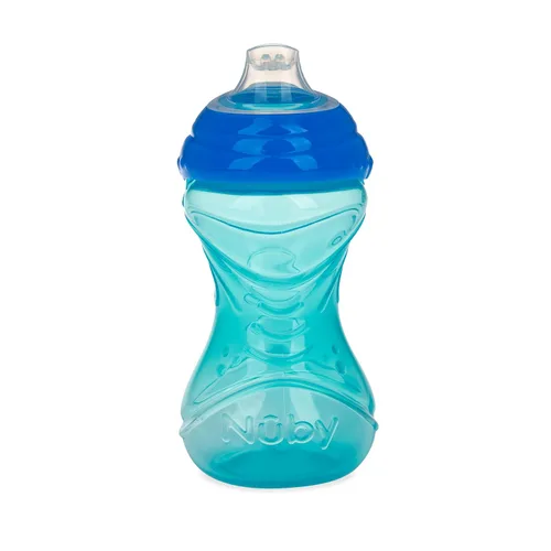Vista 7 de Nuby Clik-It - Vaso para sorber de fácil agarre sin derrames y boquilla suave para niños, paquete de 3, 10 onzas, 6 meses en adelante