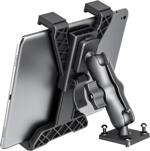 Vista 10 de OHLPRO Soporte de tableta con base de taladro resistente para tablero de camión, soporte permanente atornillado para iPad de automóvil