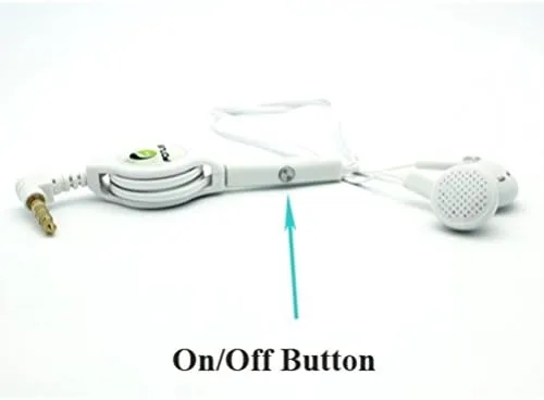 Vista 3 de Auriculares estéreo retráctiles blancos con cable con micrófono para iPad Air, Air 2 - iPad Mini, Mini 2, Mini 3, Retina - iPad 1 2 3 4 - iPod