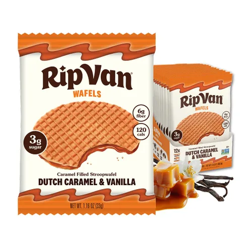 Vista 10 de Rip Van Wafels Stroopwafels de brownie de chocolate – Snacks saludables – Bocadillos sin OGM – Apto para dieta cetogénica – Snacks de oficina – Bajo