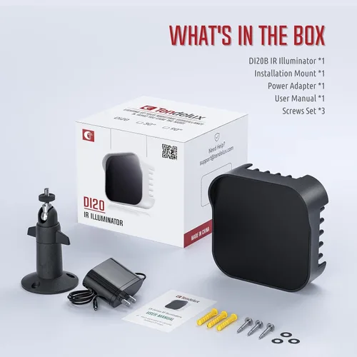 Vista 5 de DI20B - Iluminador IR y cable de extensión de alimentación de 15 pies