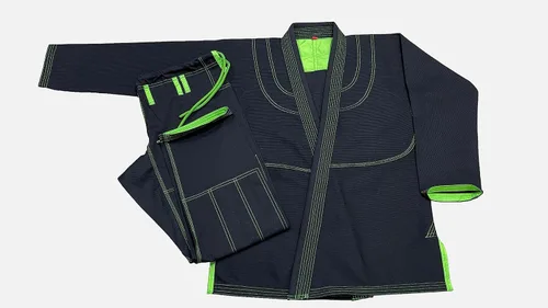 Vista 2 de Bjj Gi Jiu Jitsu Con Puntada Verde Bjj Gi Jiu Jitsu Kimonos Gi 100% Algodón Perl Tejido 450GSM