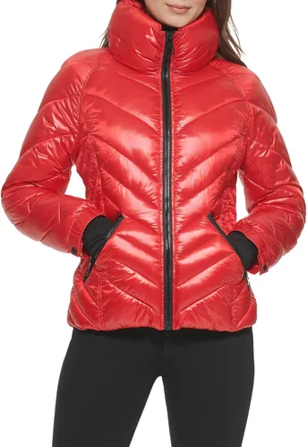 Vista 5 de GUESS Puños de tormenta acolchados para mujer, chaqueta de transición acolchada