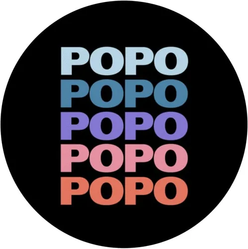 Vista 3 de Funny Modern Repeated Text Design Popo Grandpa Granddad PopSockets Adhesive PopGrip