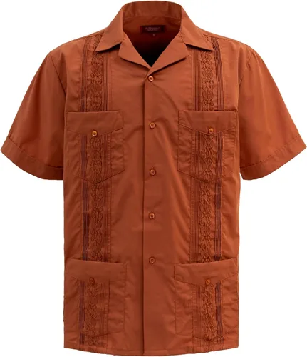 Vista 27 de G-style EE. UU. Remera playera mangas cortas de guayabera cubana para hombres Beige