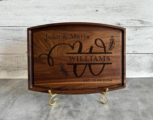 Vista 8 de Personalized Cutting Boards – Personalized Cutting Boards Wood Engraved – Lovely Birthday, Anniversary, Bridal Shower, Wedding Present – Custom