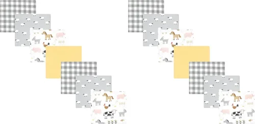 Vista 117 de Hudson Baby Unisex Baby Cotton Flannel Receiving Blankets Bundle, Neutral Woodland Pals, One Size (Pack of 2)