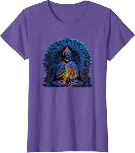Vista 20 de Estatua de Buda Yoga Budismo Zen Buddhism Meditation T-Shirt Negro
