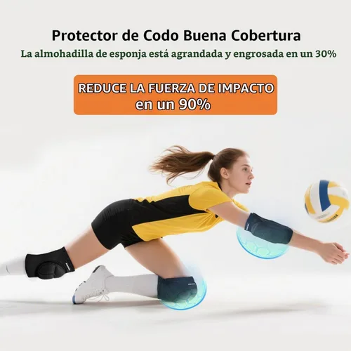 Vista 3 de Coderas de voleibol para jóvenes 2XS-XL - Protector de codo para niños y adolescentes con acolchado transpirable de esponja gruesa Negro