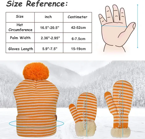 Vista 5 de Juego de gorro y guantes de invierno para niños de 2 a 5 años