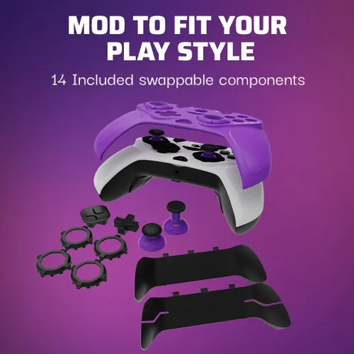 Vista 4 de Victrix Gambit World's Fastest Licensed Xbox Controller, Elite Esports Design with Swappable Pro Thumbsticks, Custom Paddles, Swappable White