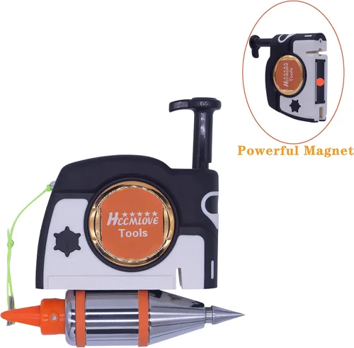 Vista 5 de 2 piezas de plomada magnética - 10.7 oz (305g) Plumb Rite con cuerda de 14.5 pies (4.5m), sacapuntas, 2 lápices, carrete de línea utilizado