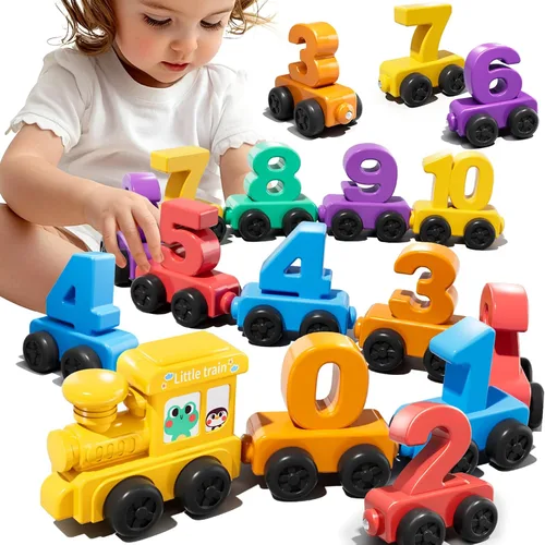 Vista 10 de JUKUDAHU Juguetes Magnéticos, juego de tren de dinosaurio para niños pequeños de 1, 2, 3, 4 años, juguetes de dinosaurio para niños, juguete