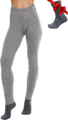 Vista 21 de 100% lana merino capa base mujer pantalones - Leggings térmicos ropa .Negro 250