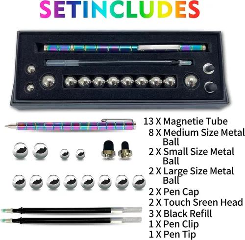 Vista 4 de Bolígrafo Fidget Magnético, Juguetes Fidget Geniales, Regalo para Chicos Adolescentes, Juguetes Fidget - Perfecto para Alivio del Estrés y Enfoque