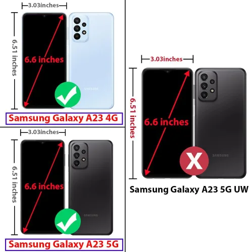 Vista 2 de TJS Funda compatible con Samsung Galaxy A23 5G 4G, con protector de pantalla de vidrio templado, soporte magnético de anillo de metal, protector