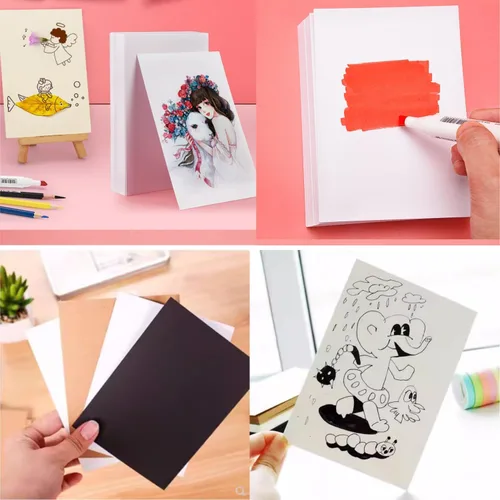 Vista 7 de Baisunt Paquete de 25 tarjetas de cartulina negra de 4 x 6 pulgadas en blanco grueso de 92 libras para hacer tarjetas de felicitación, tarjetas