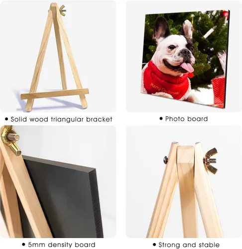 Vista 2 de Marco de fotos de perro personalizado con caballete, regalo conmemorativo personalizado para mascotas para amantes de las mascotas, retrato