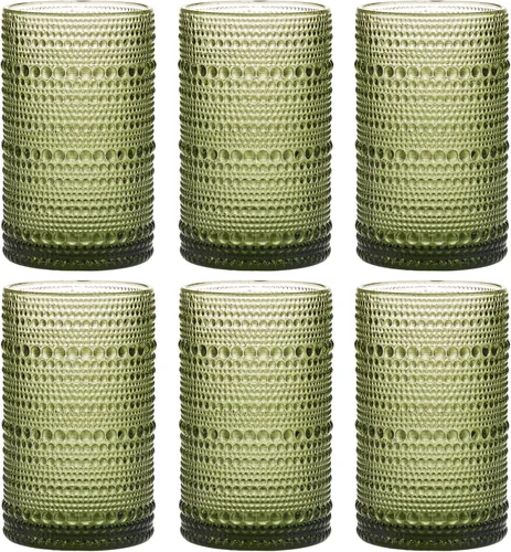 Vista 9 de Moretoes - Juego de 6 vasos de cristal vintage con forma de hobuña, color azul