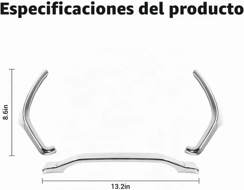 Vista 4 de Voodonala Moldura cromada de salpicadero para Ford F150 F250 F350 Super Duty 2015, 2016, 2017, 2018, 2019, 2020, cromado Cromo