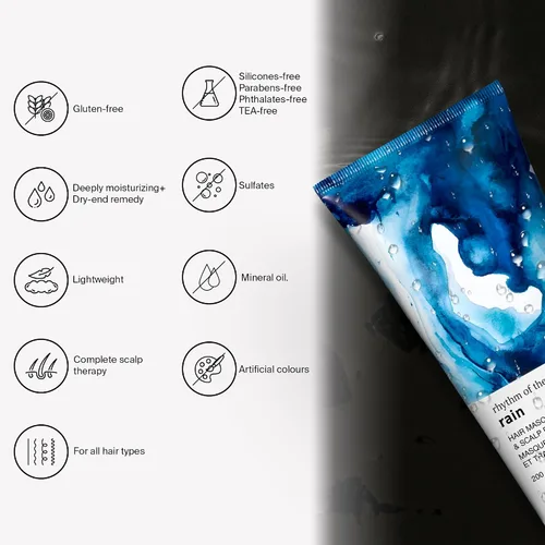 Vista 5 de Voir Haircare Rhythm of the Rain - Máscara para el cabello y desintoxicación del cuero cabelludo, 6.8 onzas líquidas