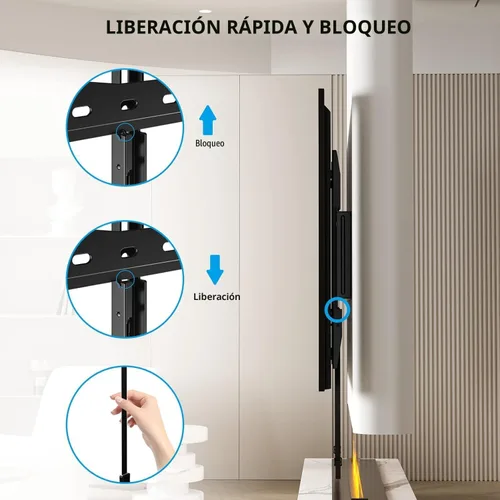 Vista 4 de HOME VISION Soporte de pared para TV fijo para la mayoría de televisores planos/curvados de 26-65 pulgadas con VESA máx. 400x400mm hasta 99 libras