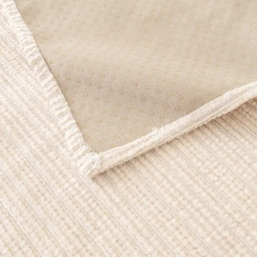 Vista 7 de vctops funda suave de felpilla para sofá, funda sólida con textura de tejido a rayas para sofá seccional, funda lavable antideslizante para sofá