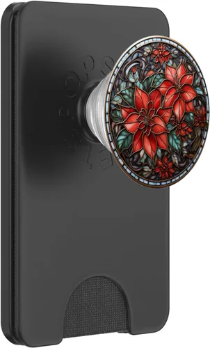 Vista 7 de Corona de Pascua de Navidad para ventana de cristal PopSockets estándar PopGrip