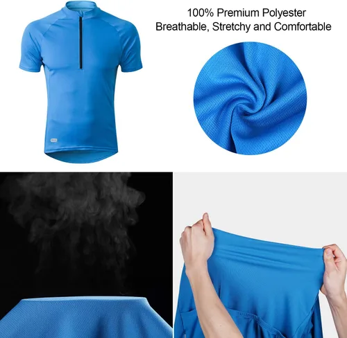 Vista 9 de INBIKE Maillots de ciclismo para hombre que absorbe la humedad, manga corta, secado rápido, camiseta de ciclismo de manga larga transpirable